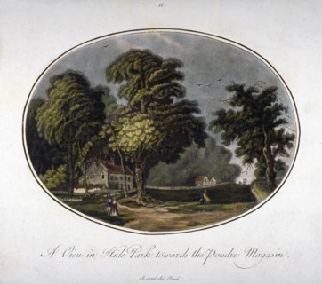 View of the powder magazine in Hyde Park, Westminster, London, 1791(?). Artist: Anon