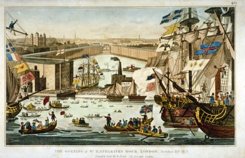 Opening of St Katharine's Dock, London, October 25 1828. Artist: Anon