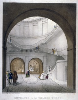 Entrance to the Thames Tunnel at Wapping, London, 1836. Artist: Anon