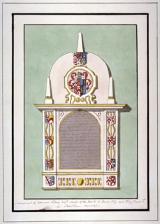 Monument to Edmund Tilney, St Leonard's Church, Streatham, London, c1800. Artist: Anon