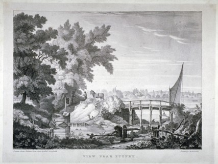 View near Putney, with the River Thames in the background, Wandsworth, London, c1850. Artist: Robert Mackreth