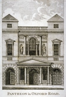 Front view of the Pantheon, Oxford Street, Westminster, London, 1814. Artist: Anon