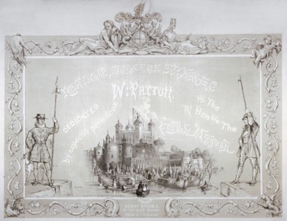 Lord Mayor Thomas Johnson and his entourage embarking from the Tower of London, 1840. Artist: William Parrott