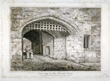 Gateway to the Bloody Tower, Tower of London, 1821. Artist: Anon