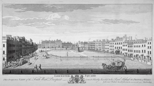 Leicester Square, Westminster, London, c1740. Artist: Nathaniel Parr