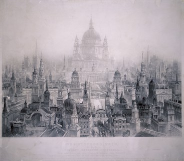 Dream City of Christopher Wren's Buildings, 1842. Artist: William Richardson