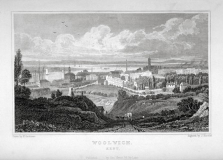 View of Woolwich with the River Thames in the distance, c1830. Artist: J Hinchcliff