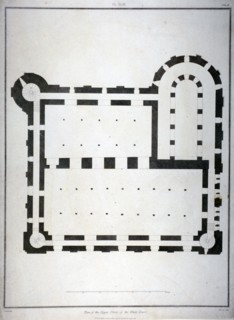 Plan of the upper storey of the White Tower, Tower of London, 1815. Artist: James Basire II