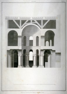 Transverse section of St John's Chapel in the White Tower, Tower of London, 1815. Artist: James Basire II