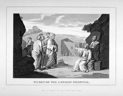 Ticket for the London Hospital showing Christ and the disciples, c1825. Artist: Charles Grignion