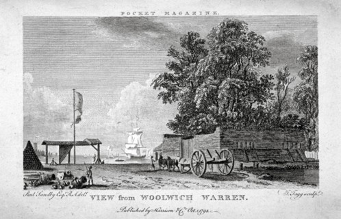 View from Woolwich Warren, Kent, 1794. Artist: Thomas Tagg