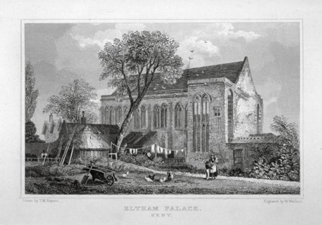 Great Hall of Eltham Palace, Kent, c1830. Artist: W Watkins