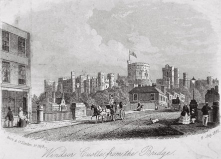 Windsor Castle, Berkshire, from the bridge, 1860. Artist: Anon