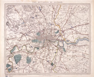 Map of London, c1860. Artist: Benjamin Rees Davies