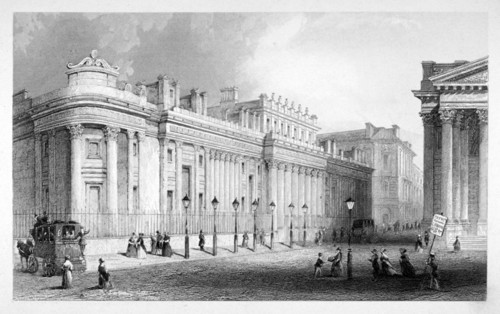 The south front of the Bank of England, City of London, c1830. Artist: Thomas Hosmer Shepherd
