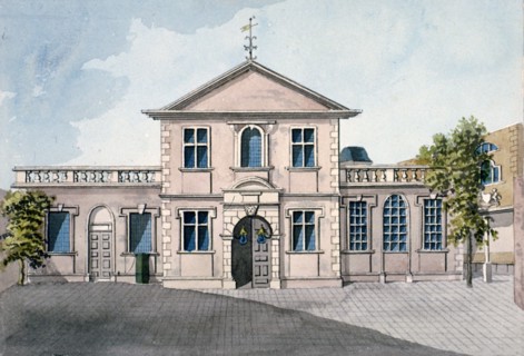 Barber Surgeons' Hall, Monkwell Street, City of London, c1800. Artist: Anon