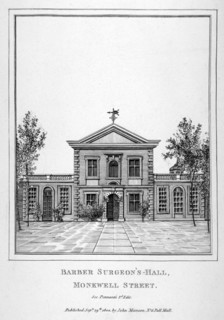 Barber Surgeons' Hall, Monkwell Street, City of London, 1800. Artist: Anon