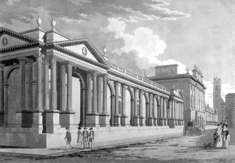 Principal front of the Bank of England, City of London, 1790. Artist: Thomas Malton II