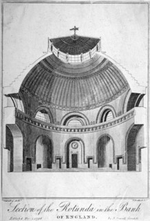 Section of the Rotunda at the Bank of England, City of London, 1796. Artist: Thomas Prattent
