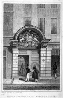 Entrance to Barber Surgeons' Hall, City of London, 1830. Artist: John Greig