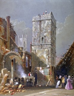 St Bartholomew-by-the-Exchange, City of London, 1842. Artist: George Sidney Shepherd