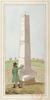 Obelisk at Monken Hadley, Hertfordshire, c1800. Artist: Anon