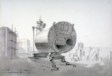Steam machine, New Road, Islington, London, 1808. Artist: John Claude Nattes
