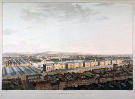 View of London Docks, 1816. Artist: Daniel Havell
