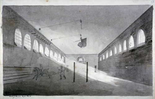 Interior view of the riding house, Hyde Park, London, c1811. Artist: John Claude Nattes