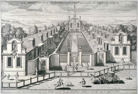 Trinity Almshouses, Mile End Road, Stepney, London, 1696. Artist: Simon Gribelin