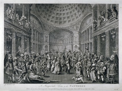 Scene of a masquerade at the Pantheon, Oxford Street, Westminster, London, 1773. Artist: Charles White