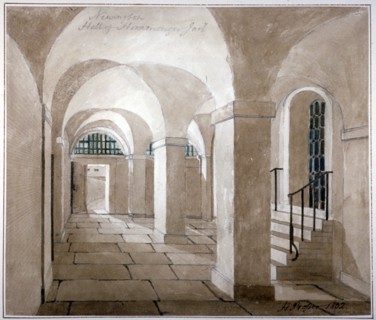 Interior view of a hall in Horsemonger Lane Prison, Union Road, Southwark, London, 1832. Artist: G Yates