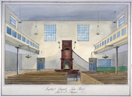 Inteiror view of Lion Street Baptist Chapel, off New Kent Road, Southwark, London, 1826. Artist: G Yates