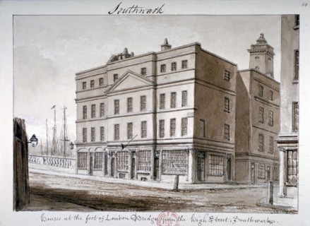 View of Borough High Street and the corner of London Bridge, Southwark, London, 1828 Artist: John Chessell Buckler