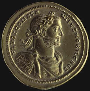 Gold medallion showing the Emperor Constantius Chlorus, Roman, (c296 AD?). Artist: Unknown
