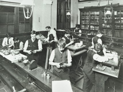 Technical instruction, Haselrigge Road School, Clapham, London, 1914. Artist: Unknown.