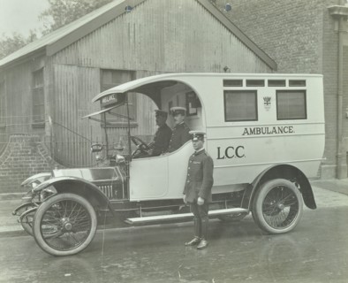 White London County Council ambulance (number 11), 1920. Artist: Unknown.