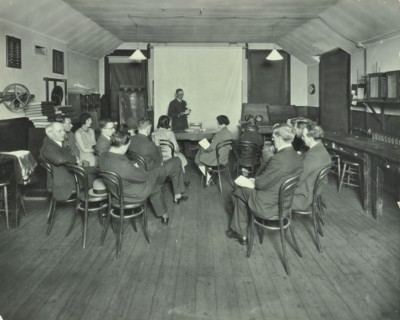 Class of adults studying antiques, Brixton Commercial Evening Institute, London, 1930. Artist: Unknown.