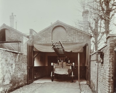 Fire engine at Streatham Fire Station, London, 1903. Artist: Unknown.