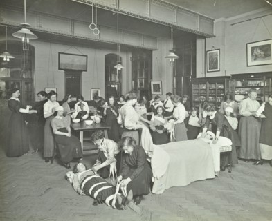 Health class, Cosway Street Evening Institute for Women, London, 1914. Artist: Unknown.