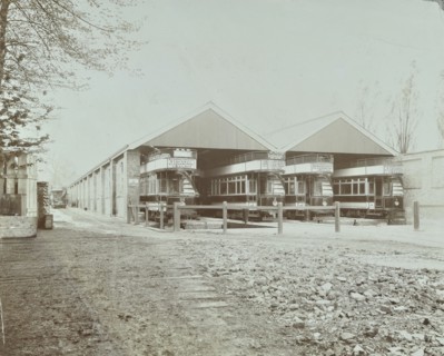 Trams in Balham Car Shed, Wandsworth, London, 1903. Artist: Unknown.