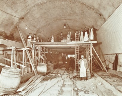 Workmen tiling the Rotherhithe Tunnel, London, December 1907. Artist: Unknown.
