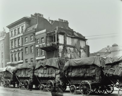 Hay wagons, Whitechapel High Street, London, 1903. Artist: Unknown.