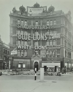 Advertisements at Cambridge Circus, Westminster, London, 1945. Artist: Unknown.