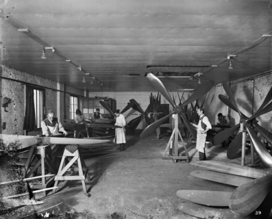 Aircraft manufacturing, Hampton & Sons Ltd works, 43 Belvedere Road, Lambeth, London, July 1916
