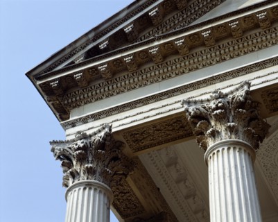 Detail of the portico of Chiswick House, London