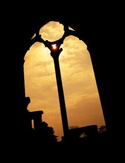 Evening view of the east window of Netley Abbey, Hampshire