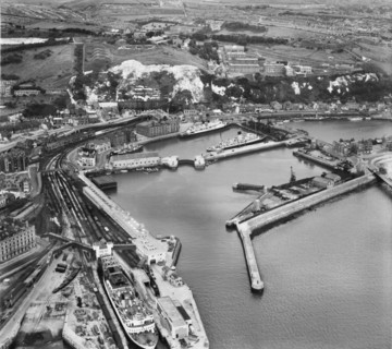Western Docks and the Western Heights, Dover, Kent, 1947