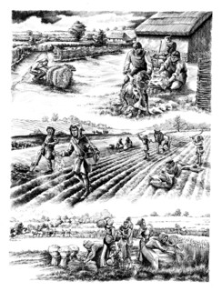 Medieval farming, c5th-15th century, (c1980-2010) Artist