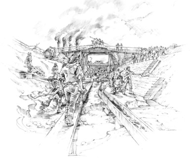 Canal workers at Stourport, Worcestershire, c1770, (c1990-2010) Artist